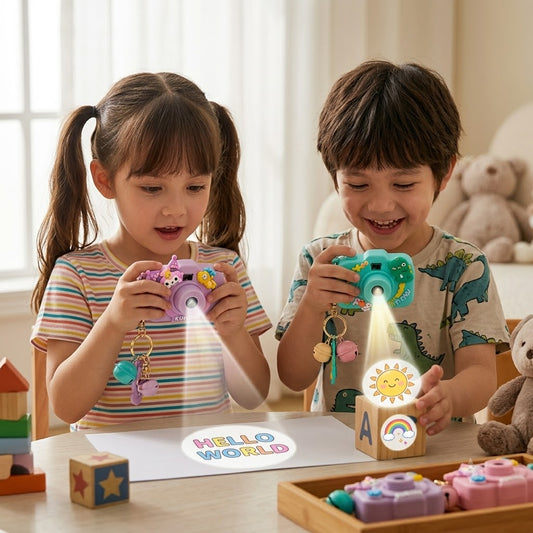 Mini Toy Projection Camera Keychains – 6 Piece Cartoon Set