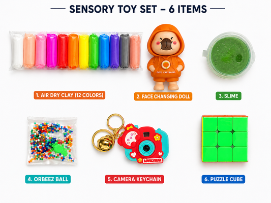 Ultimate 6-Piece Children's Sensory & Fidget Toy Gift Set – Creative Arts, Crafts, and Puzzle Variety Bundle for Kids