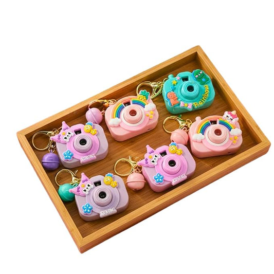 Mini Toy Projection Camera Keychains – 6 Piece Cartoon Set